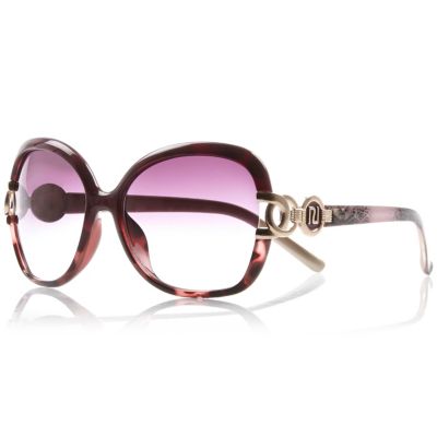 Pink large oversized square sunglasses